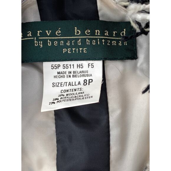 Vtg Harve Benard Womens Tweed Wool Blend Fringe Jacket Blazer Sz 8P Old Money - Picture 4 of 7